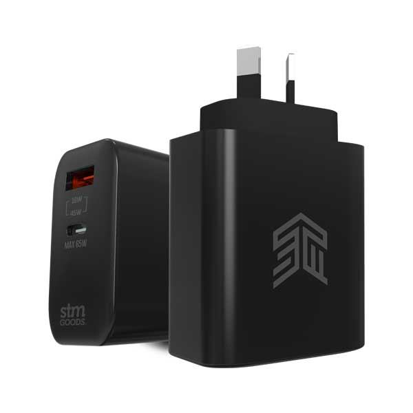 STM 65W Dual Port (USB-C & USB-A) Power Adapter - Black