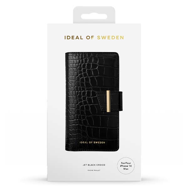 Ideal of Sweden Jet Black Croco Case (Suits iPhone 14 Plus/14 Pro/14 Pro Max)