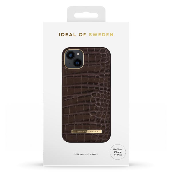 Ideal of Sweden Deep Walnut Croco Case (Suits iPhone 14 Plus)