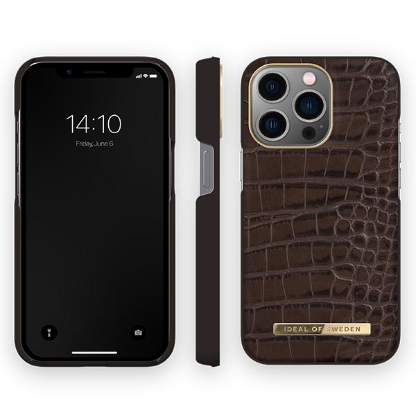 Ideal of Sweden Deep Walnut Croco Case (Suits iPhone 14 Pro/14 Pro Max)