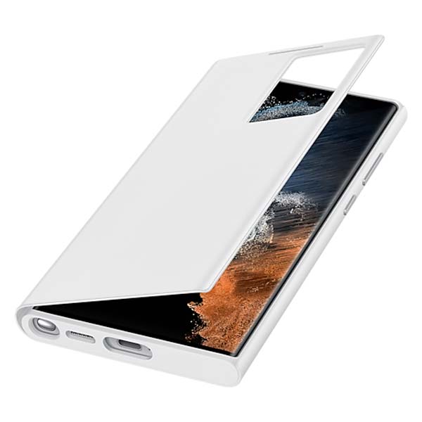 Samsung Smart Clear View Cover (Suits Galaxy S22 Ultra)-White
