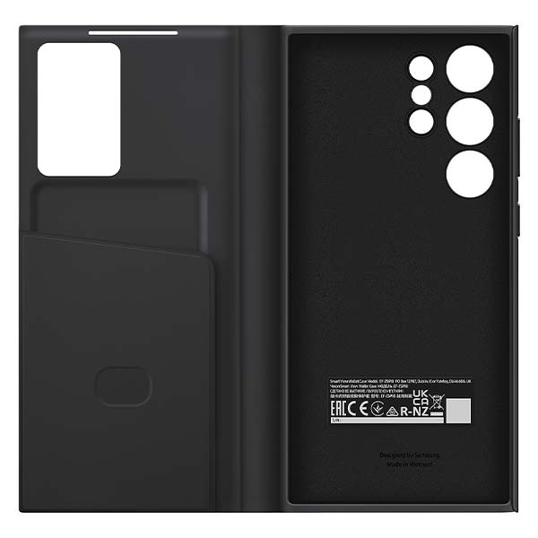 Samsung Smart Clear View Wallet Cover Case (Suits Galaxy S23 Ultra) - Black