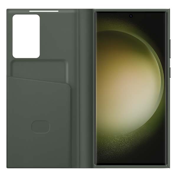 Samsung Smart Clear View Wallet Cover Case (Suits Galaxy S23 Ultra) - Khaki