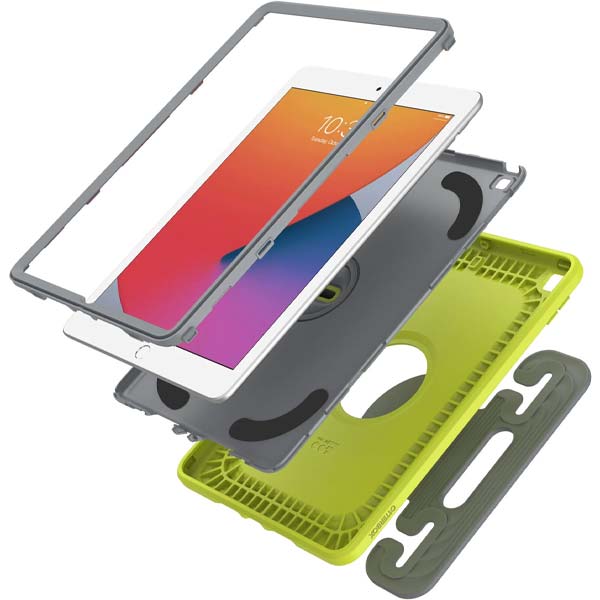 Otterbox Kids Antimicrobial EasyGrab Case (Suits iPad 7th, 8th, and 9th gen) - Martian Green (Neon Green/Grey)