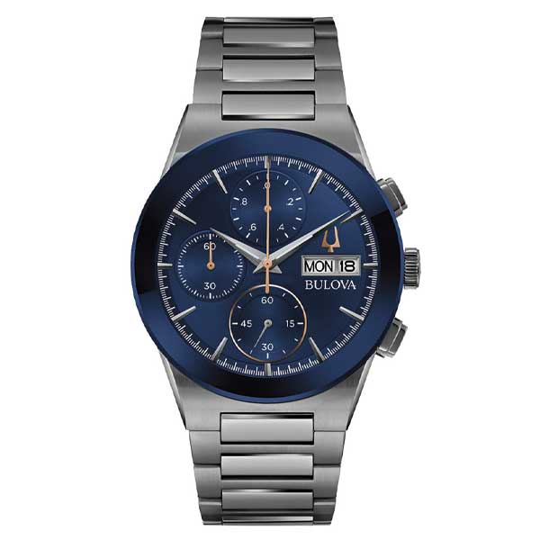 Bulova Classic Blue Dial Stainless Steel Men's Watch (98C143)