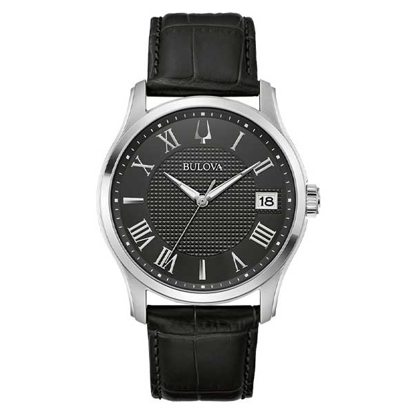 Bulova Classic Wilton Black Dial Stainless Steel Men's Watch (96B390)