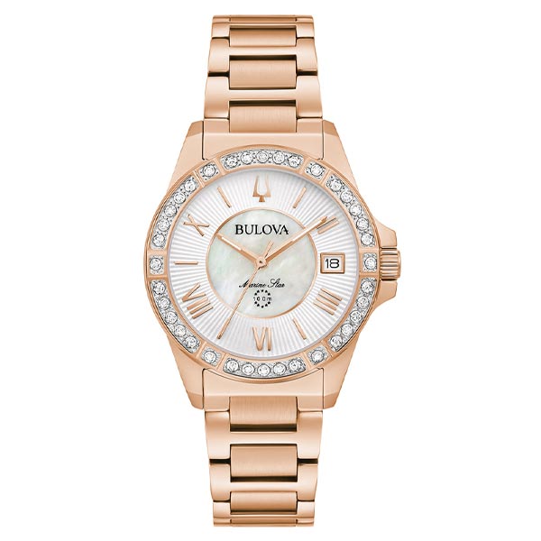 Bulova Marine Star Mother of Pearl Diamonds Women's Watch (98R295)