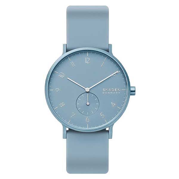 Skagen Aaren Kulor Sky Blue Silicone 41mm Watch (SKW6509)
