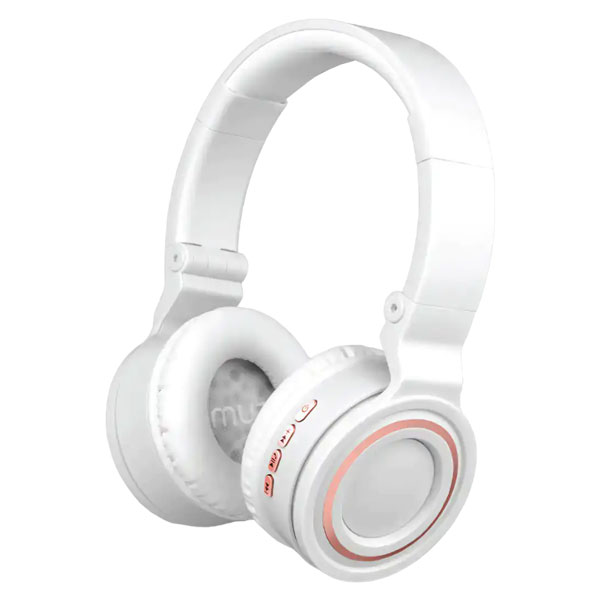 Vivitar Onyx Wireless Bluetooth On-Ear Headphones - White/Rose Gold