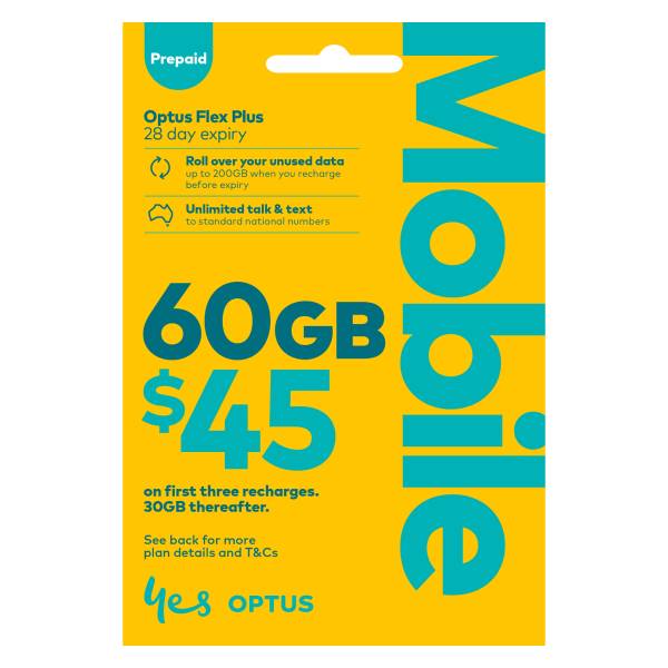 Optus Flex Plus Prepaid Simcard $45