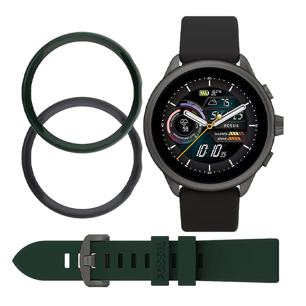 Fossil Gen 6 Wellness Edition Smartwatch Black Silicone and Interchangeable Strap and Bumper Set (FTW4072SET) - POP Phones, Australia
